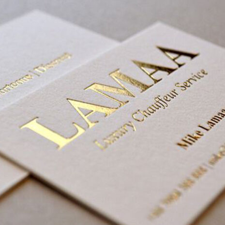 gold foiling business cards